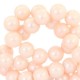 Glasperlen pearl glitter 8mm Pastellkorallen Pfirsich